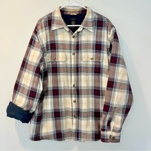 Covington Sherpa Lined Neutral Plaid Jacket Men’s Large